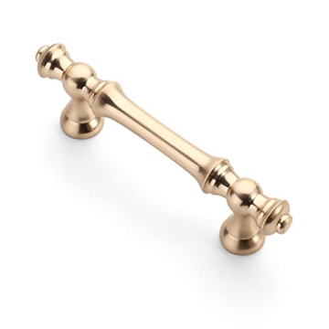 Asidrama 10 Pack 3 Inch(76mm) Brushed Brass Kitchen Cabinet Handles, Gold Cabinet Pulls Kitchen Cabi...