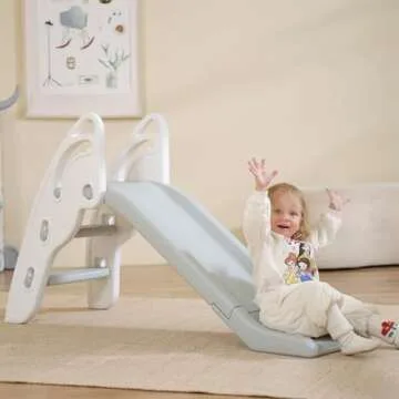 Toddler Slide Large Play Climber Slide PlaySet with Extra Long Slipping Slope Indoor Slide Kids Slide Toddler Playground Toddler Slide Outdoor Toys for Toddlers (White)