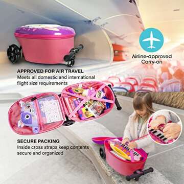 KIDDIETOTES Kids Scooter Suitcase – Fun, Durable, TSA Approved