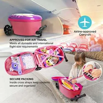 KIDDIETOTES Kids Scooter Suitcase – Fun, Durable, TSA Approved