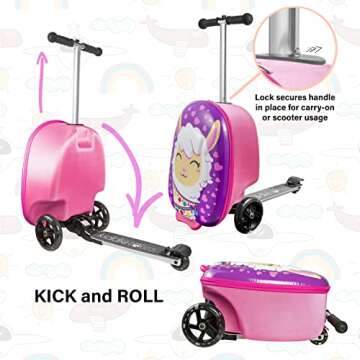 KIDDIETOTES Kids Scooter Suitcase – Fun, Durable, TSA Approved