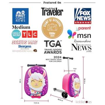 KIDDIETOTES Kids Scooter Suitcase – Fun, Durable, TSA Approved
