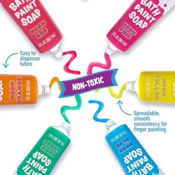 Tub Works® Bath Paint Soap Bath Toy, Neon 6 Pack | Non-Toxic | Washable Bathtub Paint for Finger Painting on Tub Walls | Ideal Toddler Bath Toys for Creative Play | Easy to Clean, Fun Paint Soap