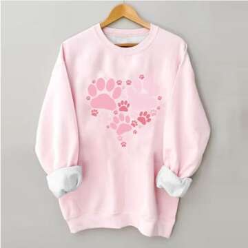 Women Pink Christmas Sweatshirts for Women Novelty Funny Santa Xmas Tree Graphic Pullover Tops Loose...