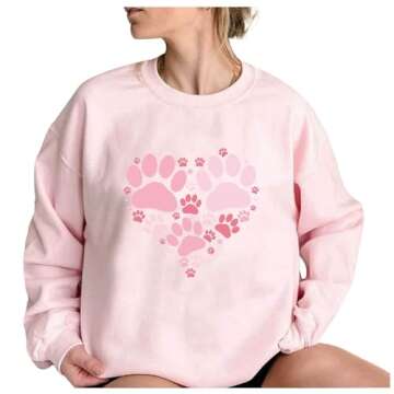 Women Pink Christmas Sweatshirts for Women Novelty Funny Santa Xmas Tree Graphic Pullover Tops Loose Casual Fleece Shirts items Pink S