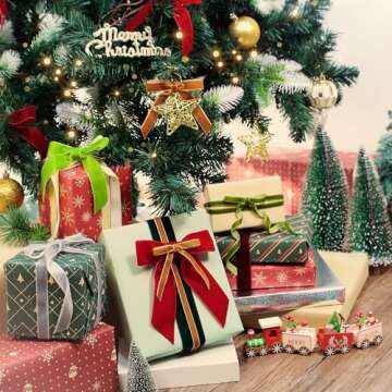 VATIN Wine Velvet Ribbon 3/8" Burgundy Premium Plush Velvet Woven Edge Velvet Ribbon for Christmas Tree,Gift Wrapping,Flower Bouquet,Wreath Decorations,Bow Making- 25 Yards