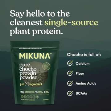 Mikuna Vegan Protein Powder (Unflavored, 15 Servings) - Plant Based Chocho Superfood Protein - Dairy...