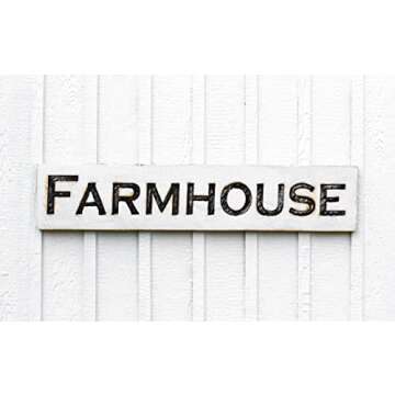 FARMHOUSE Sign - Carved in a 48"x10" Solid Wood Board | Rustic Distressed | Vintage Country Decor | ...
