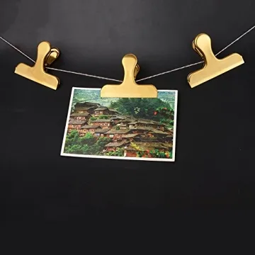 Chip Bag Clips,8 Pack Large Golden Stainless Steel Air Tight Bag Clip Perfect for Kitchen &Office (8 pack)