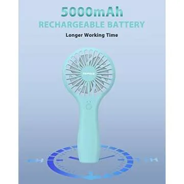 TriPole Handheld Fan Mini Fan Portable 5000 mAh Battery Operated Small Personal Fan with Powerful Wi...