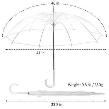 Liberty Imports Large Clear Umbrella, Rain Windproof Transparent Auto Open Long Stick Umbrella for Photo Prop Travel Outdoor Events