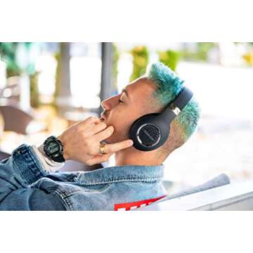 Bluetooth Headphones Over-Ear, PowerLocus Wireless Headphones, Hi-Fi Stereo Deep Bass, Soft Earmuffs Foldable Headphone with Built-in Microphone, Wireless and Wired Headset for Cell Phones,Tablets, PC