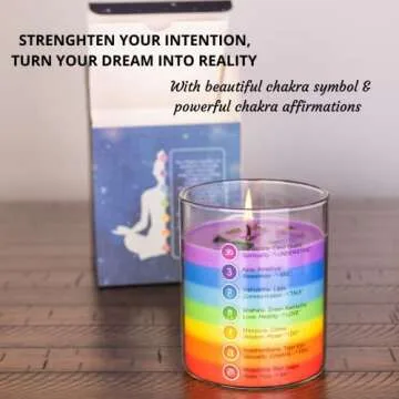 Earth & Home Chakra Crystal Candle - Crystals and Healing Stones Chakra Candle - Healing Candles with Crystals Inside - Spiritual CandleManifestation Candle for Positive Energy and Cleansing