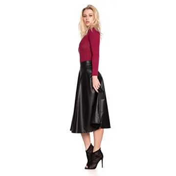 Cemi Ceri Women's J2 Love Faux Leather Flare Skirt - Chic & Comfortable