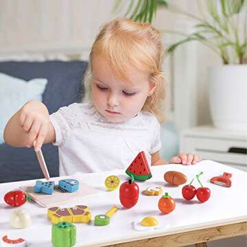 Wooden Pretend Food Set - Educational Gift for Kids