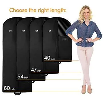 Luxury Storage Garment Bag for Long Coat, Fur, Mink, Gown, Vestment and Choir Robe | 60 Inch + 5 Inch Gusset Cover | Heavy Duty, Hanging, Breathable, Foldable Travel and Wardrobe Clothes Protector