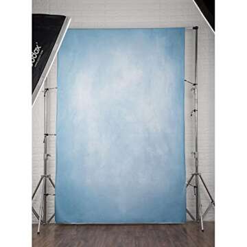 Kate 5x7ft/1.5x2.2m Blue Backdrop Texture Baby Blue Portrait Photo Shoot Studio Props