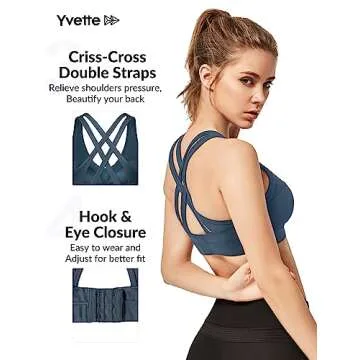 Yvette Women High Impact Sports Bra for Plus Size