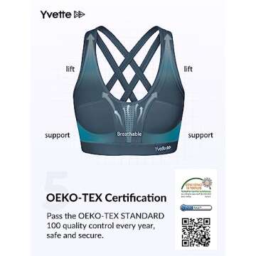 Yvette Women High Impact Sports Bra for Plus Size