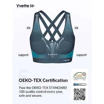 Yvette Women High Impact Sports Bra for Plus Size