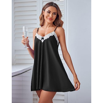 Ekouaer Women's Spaghetti Strap Nightgown for Elegance