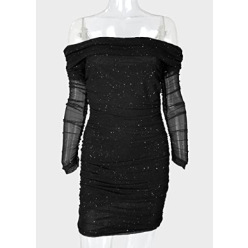 Yissang Off Shoulder Bodycon Mini Dress for Women