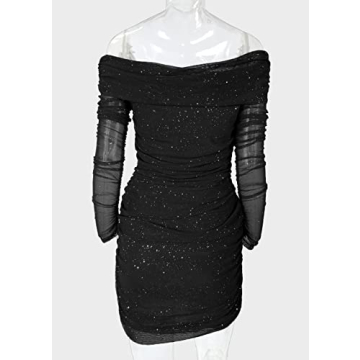 Yissang Off Shoulder Bodycon Mini Dress for Women