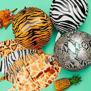 Large Animal Print Foil Balloons for Jungle Parties
