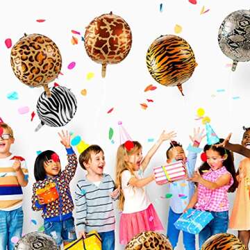 Large Animal Print Foil Balloons for Jungle Parties