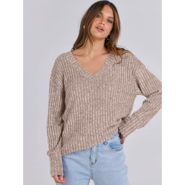 ANRABESS V Neck Casual Sweater for Ultimate Comfort
