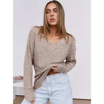 ANRABESS V Neck Casual Sweater for Ultimate Comfort