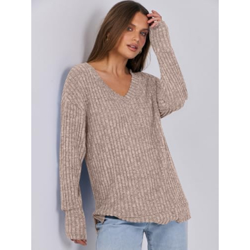 ANRABESS V Neck Casual Sweater for Ultimate Comfort