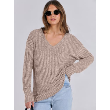 ANRABESS V Neck Casual Sweater for Ultimate Comfort