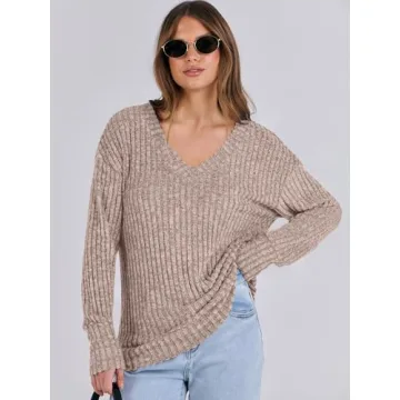 ANRABESS V Neck Casual Sweater for Ultimate Comfort