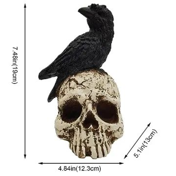 V Viatanst Halloween Raven Statue for Gothic Decor