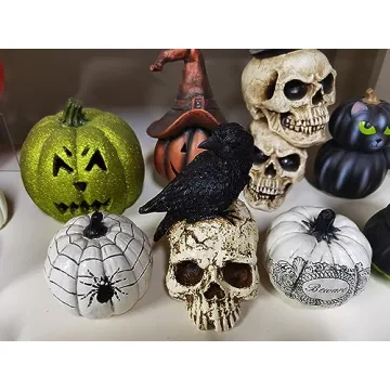 V Viatanst Halloween Raven Statue for Gothic Decor