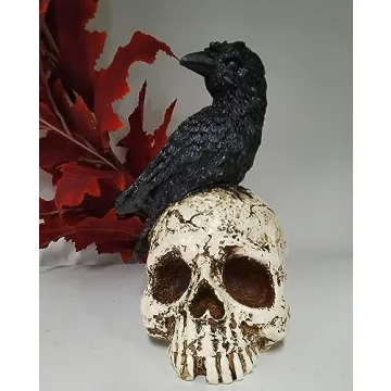 V Viatanst Halloween Raven Statue for Gothic Decor