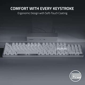 Razer Pro Type Ultra Wireless Mechanical Keyboard: Silent, Linear Switches - Ergonomic Design - HyperSpeed Technology - Connect up to 4 Devices - Fully Programmable Keys & Smart Controls