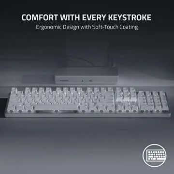 Razer Pro Type Ultra Wireless Mechanical Keyboard: Silent, Linear Switches - Ergonomic Design - HyperSpeed Technology - Connect up to 4 Devices - Fully Programmable Keys & Smart Controls