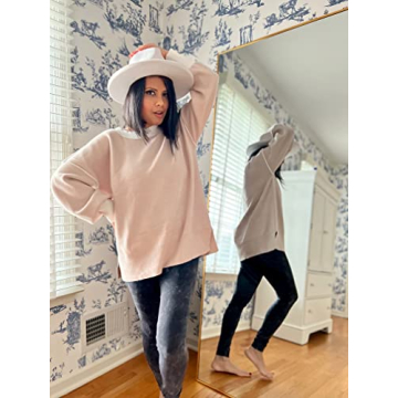 ETCYY Womens Oversized Sweaters Fall 2024 Fashion Clothes Trendy Batwing Sleeve Colorblock Striped Knit Pullover Sweater Tops(M.Apricot)