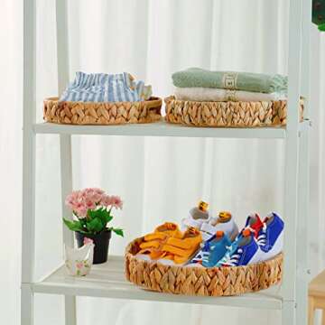 Stylish Natural Water Hyacinth Storage Baskets for Home