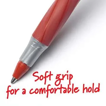 BIC Round Stic Grip Comfort Ballpoint Pen Red Pack of 12