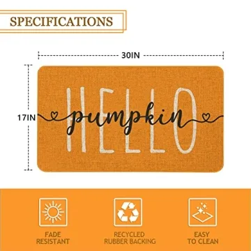 Mloabuc Fall Door Mat Vibrant Pumpkin Design 30x17