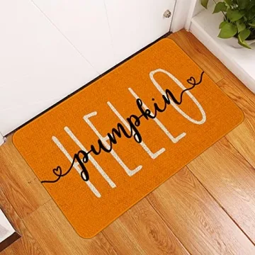 Mloabuc Fall Door Mat Vibrant Pumpkin Design 30x17