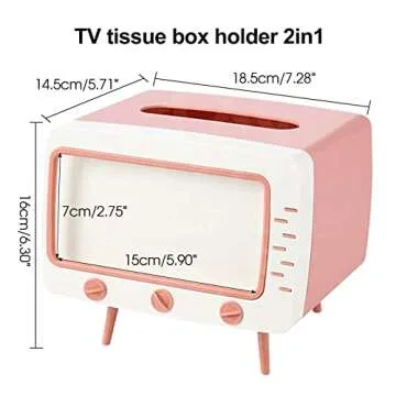 SGVAHY Tissue Box Holder Retro TV Tissue Box Cover Cute and Practical Cell Phone Holder Tampon Holde...