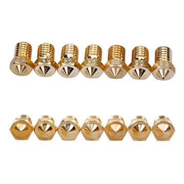 BIAOBIAO 3D Printer Nozzles + 4 DIY Tools for J-Head E3D V5 V6 0.2mm 0.3mm 0.4mm 0.5mm 0.6mm 0.8mm Nozzle Tool for Nozzle Replacement, Spanner, Installation Tools