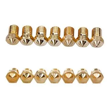 BIAOBIAO 3D Printer Nozzles + 4 DIY Tools for J-Head E3D V5 V6 0.2mm 0.3mm 0.4mm 0.5mm 0.6mm 0.8mm Nozzle Tool for Nozzle Replacement, Spanner, Installation Tools