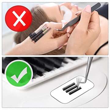 Maitys 6 Pieces Eyelash Extension Pad Silicone Pads for Lashes Reusable Adhesive Silicone False Eyelash Extension Holder Pads for Loose Lash Grafting Gasket Pallet(Clear)