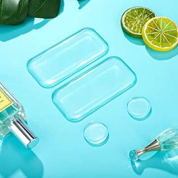 Maitys 6 Pieces Eyelash Extension Pad Silicone Pads for Lashes Reusable Adhesive Silicone False Eyelash Extension Holder Pads for Loose Lash Grafting Gasket Pallet(Clear)