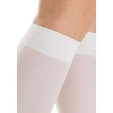 Relaxsan Compression Socks for Women and Men Made in Italy - 18-23 mmHg - Anti Embolism Stockings Open Toe - M0350A (1 Pair - White, M)